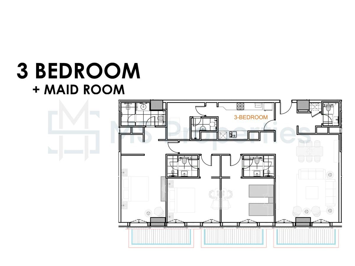 untitled-6 5YR Installment | 3BR+Maid Apartment | The Pearl