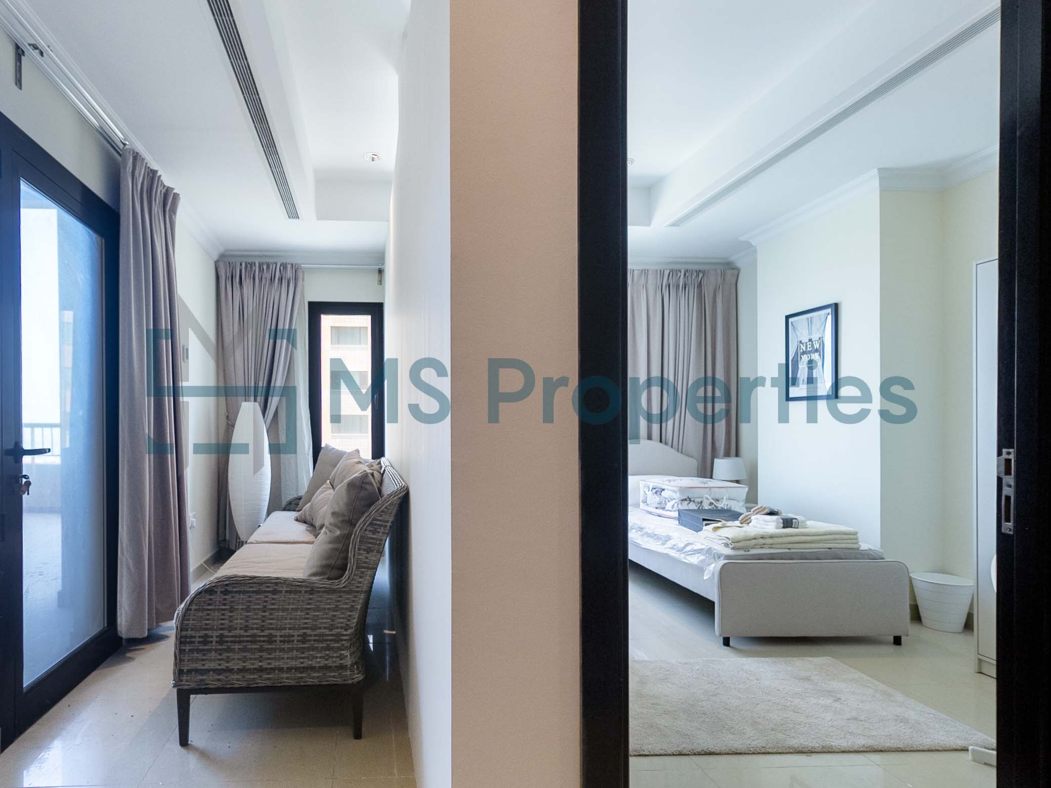 Renovated 2BR+Office Apartment with Huge Balcony