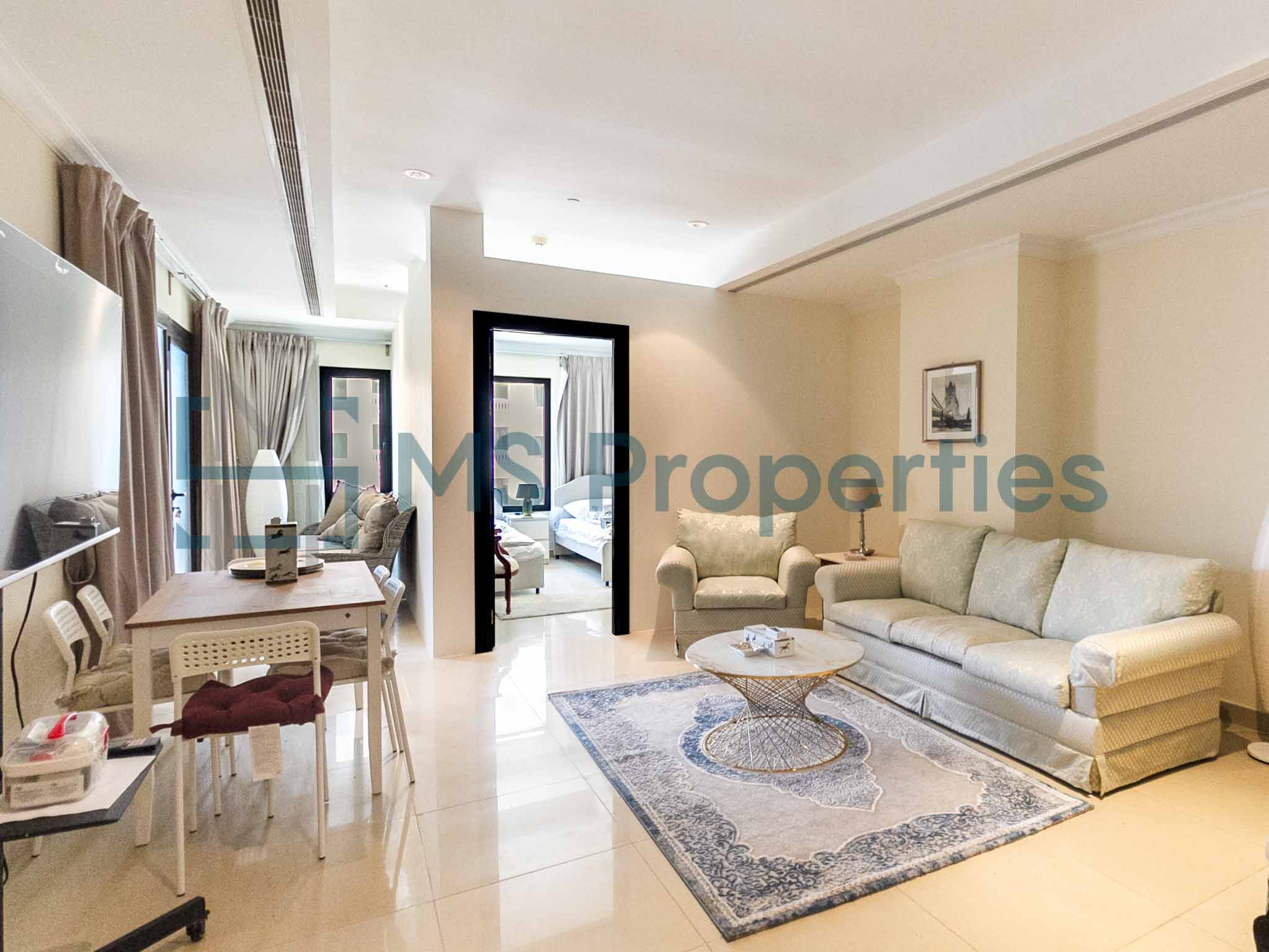 Renovated 2BR+Office Apartment with Huge Balcony