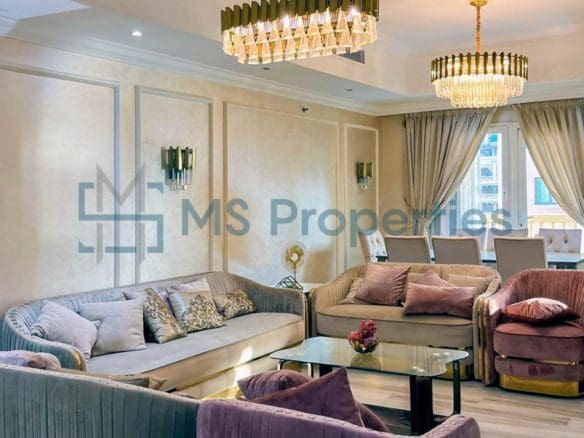 Elegant Interior 2BR Apartment with Amazing Balcony