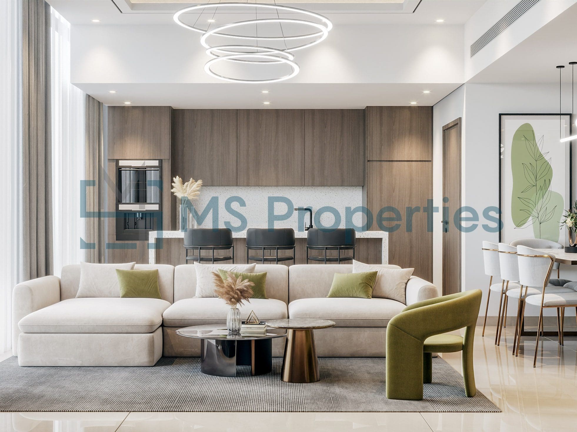 Prestigious 3-Bedroom Townhouse with Garden View