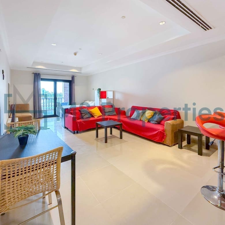 Charming Studio Furnished | Perfect Balcony Marina View
