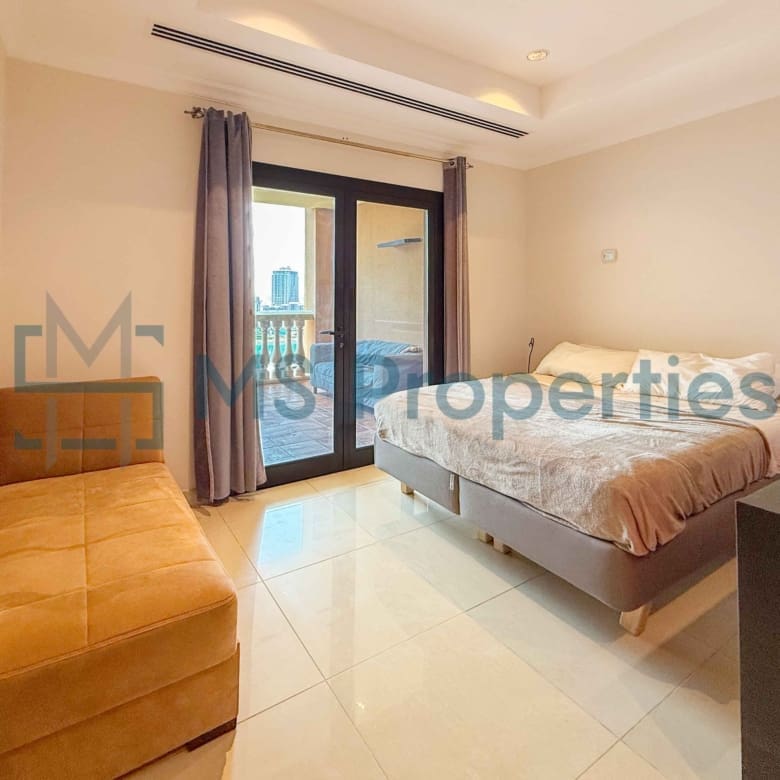 Charming Studio Furnished | Perfect Balcony Marina View